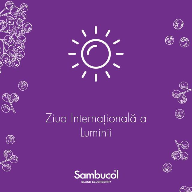Astăzi este Ziua Internațională a Luminii. De la medicină, la telecomunicații, de la știință, la artă, Ziua Luminii ne dă oportunitatea să reflectăm la cât de mult aceasta ne influențează în fiecare zi din viața noastră.Așadar, o sărbătorim și noi, mai ales pentru că fără ea nu ne-am putea bucura de beneficiile socului negru.#sambucol #sambucolromania #sambucolro #sistemimunitar #sistemimunitarputernic #imunitate #imunitatecopii #imunitatecrescuta #imunitateafamiliei #socnegru #antioxidanti #natural #antioxidantinaturali #familie #familiesanatoasa #romania